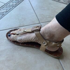 Cute Flat Studded Sandals Size 11